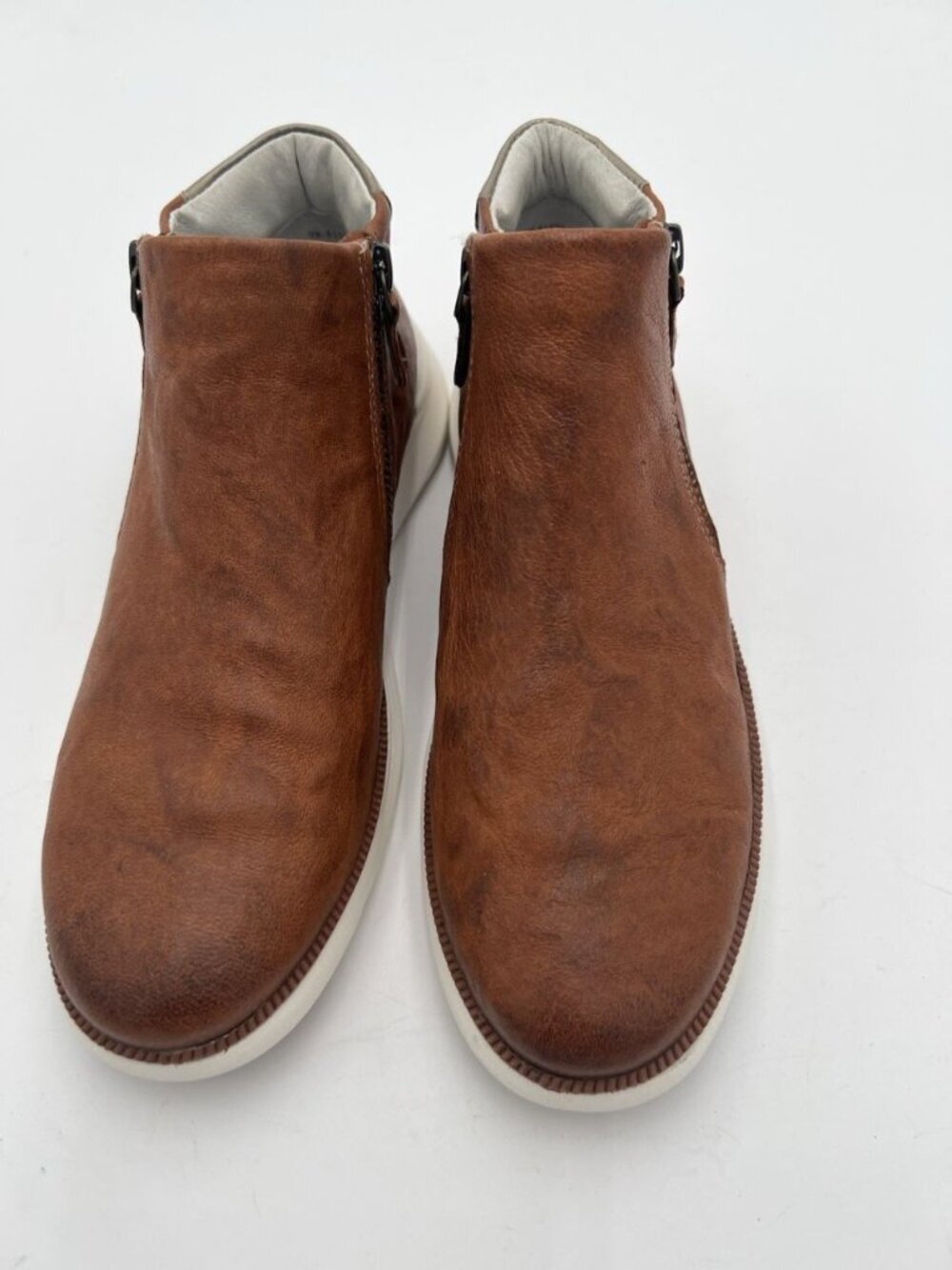 Johnston & Murphy Emery Sneaker Booties Women's 7M Brown Washed Sheepskin - Picture 9 of 11
